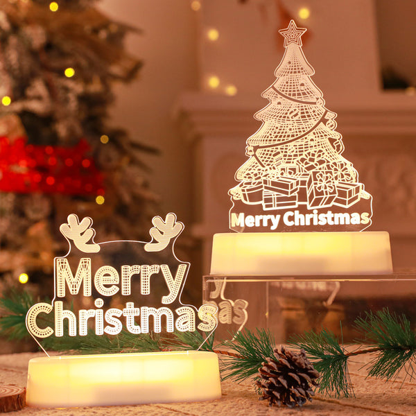 3D Lamp Acrylic LED Night Lights -Christmas  Gift  Home Decor Lamp